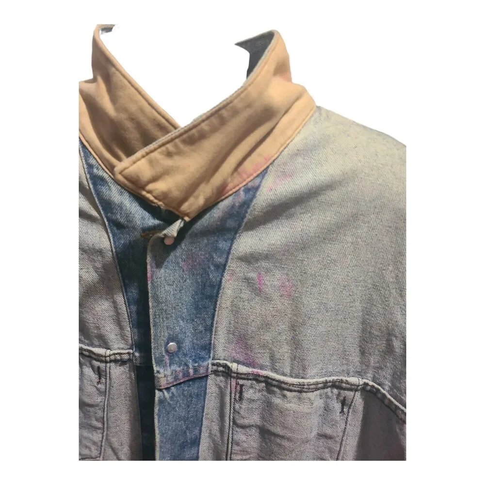 Vtg. 1991 Arizona Jean Co. Denim Jacket Mens XL Made In USA Rugged Distressed